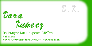 dora kupecz business card